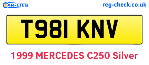 T981KNV are the vehicle registration plates.