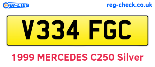 V334FGC are the vehicle registration plates.