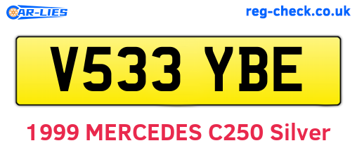 V533YBE are the vehicle registration plates.