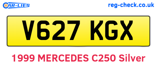 V627KGX are the vehicle registration plates.