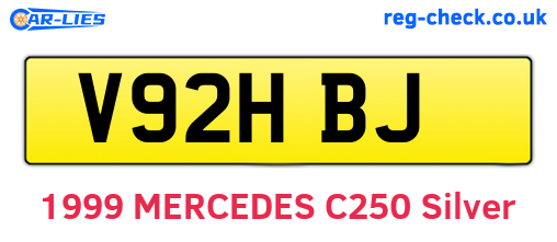 V92HBJ are the vehicle registration plates.