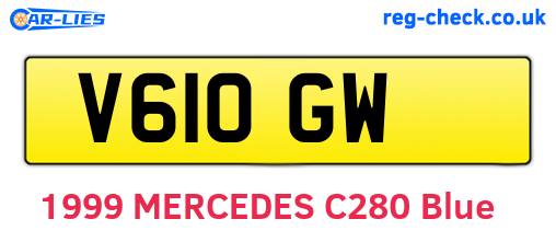 V61OGW are the vehicle registration plates.