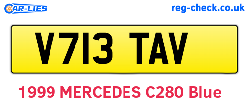V713TAV are the vehicle registration plates.