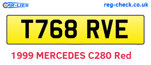 T768RVE are the vehicle registration plates.