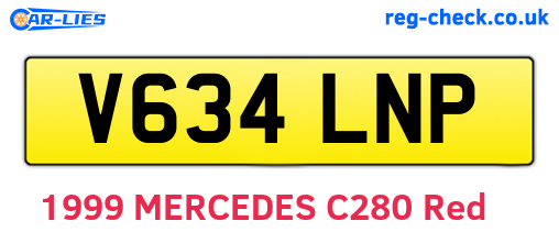 V634LNP are the vehicle registration plates.