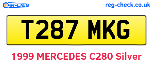 T287MKG are the vehicle registration plates.