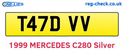 T47DVV are the vehicle registration plates.