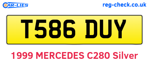 T586DUY are the vehicle registration plates.