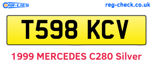 T598KCV are the vehicle registration plates.