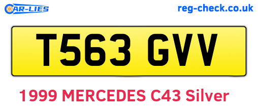 T563GVV are the vehicle registration plates.