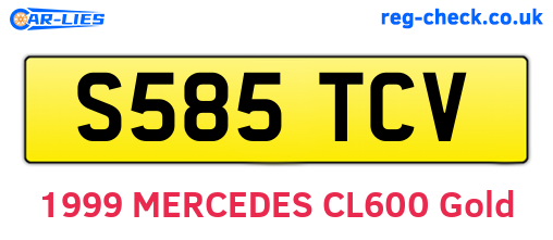 S585TCV are the vehicle registration plates.