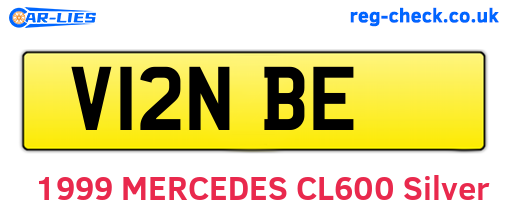 V12NBE are the vehicle registration plates.