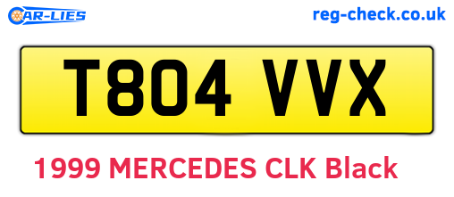 T804VVX are the vehicle registration plates.