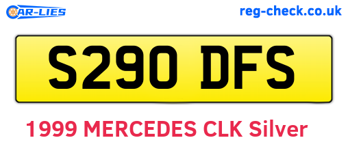 S290DFS are the vehicle registration plates.
