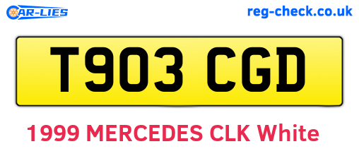 T903CGD are the vehicle registration plates.