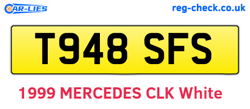 T948SFS are the vehicle registration plates.