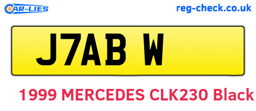J7ABW are the vehicle registration plates.