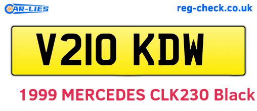 V210KDW are the vehicle registration plates.