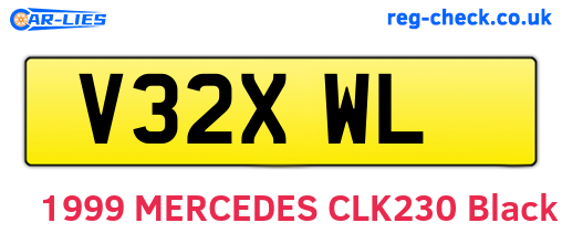 V32XWL are the vehicle registration plates.