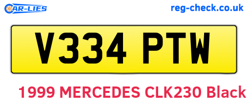 V334PTW are the vehicle registration plates.