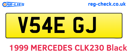 V54EGJ are the vehicle registration plates.