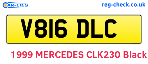 V816DLC are the vehicle registration plates.