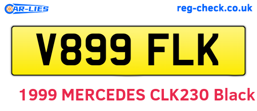 V899FLK are the vehicle registration plates.
