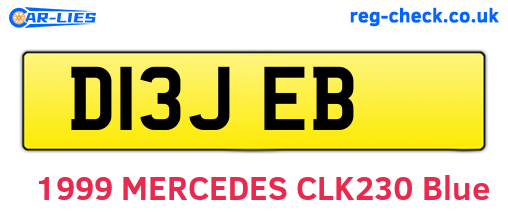 D13JEB are the vehicle registration plates.