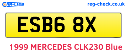 ESB68X are the vehicle registration plates.
