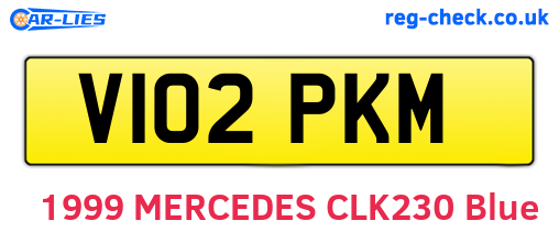 V102PKM are the vehicle registration plates.