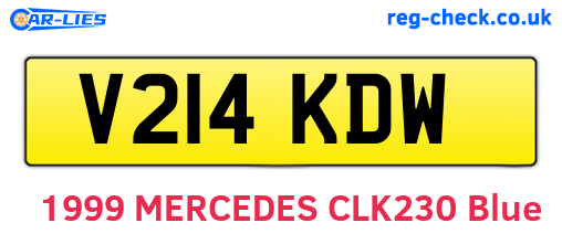 V214KDW are the vehicle registration plates.