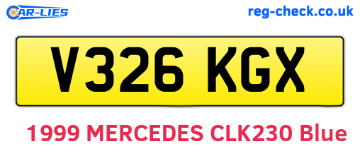 V326KGX are the vehicle registration plates.