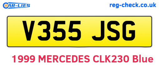 V355JSG are the vehicle registration plates.