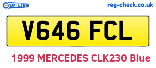 V646FCL are the vehicle registration plates.