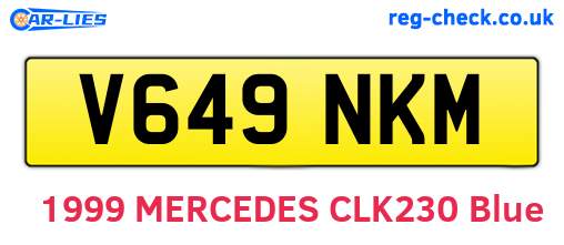 V649NKM are the vehicle registration plates.