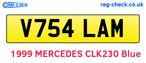 V754LAM are the vehicle registration plates.