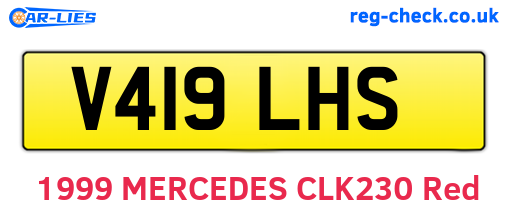 V419LHS are the vehicle registration plates.