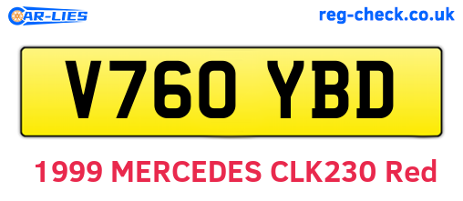 V760YBD are the vehicle registration plates.