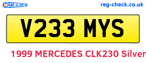 V233MYS are the vehicle registration plates.