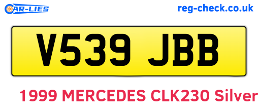 V539JBB are the vehicle registration plates.