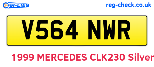 V564NWR are the vehicle registration plates.