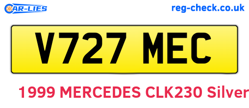 V727MEC are the vehicle registration plates.
