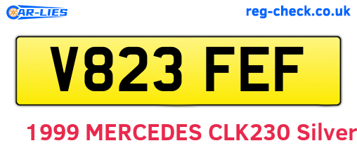V823FEF are the vehicle registration plates.