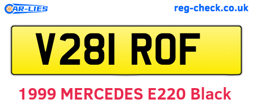 V281ROF are the vehicle registration plates.