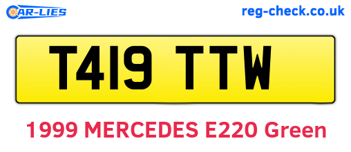 T419TTW are the vehicle registration plates.