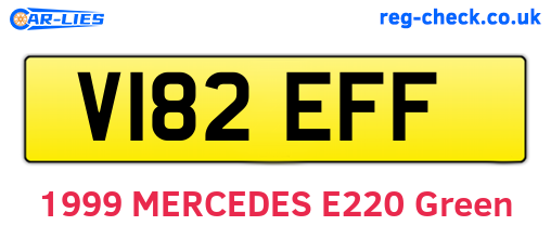 V182EFF are the vehicle registration plates.