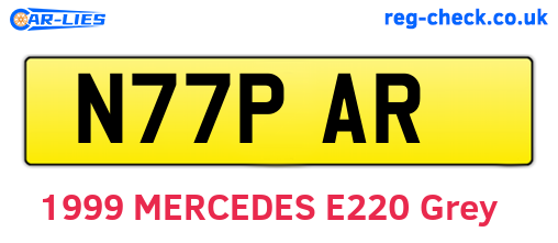N77PAR are the vehicle registration plates.