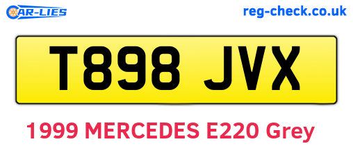 T898JVX are the vehicle registration plates.