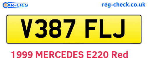 V387FLJ are the vehicle registration plates.