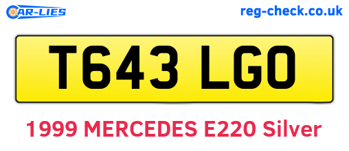 T643LGO are the vehicle registration plates.